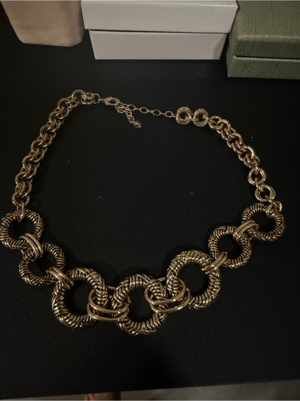 Gold Rope-Link Statement Necklace - Picture 4 of 5